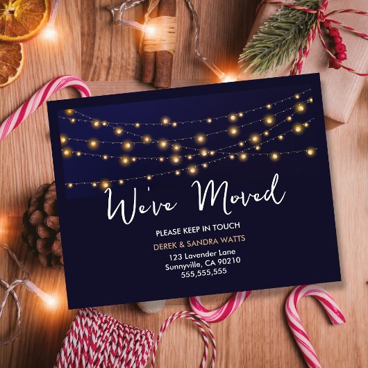 休日の新しい住所カード – 引っ越しましたはがき 案内ポストカード