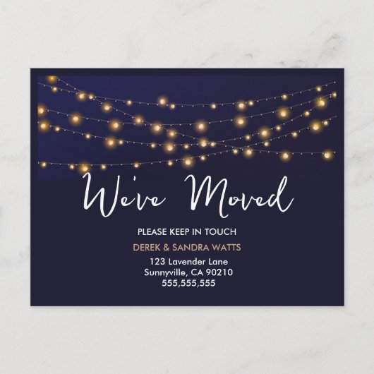 休日の新しい住所カード – 引っ越しましたはがき 案内ポストカード (正面)