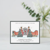 休日の新しい家の引越し発表 ポストカード (スタンド正面)