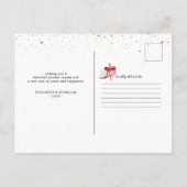 休日の新しい家の引越し発表 ポストカード (裏面)