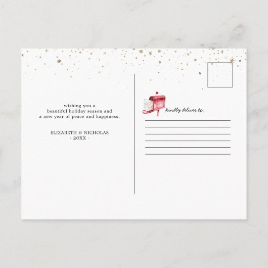 休日の新しい家の引越し発表 ポストカード (裏面)