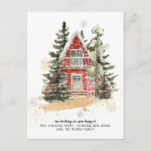 休日の新しい家の引越し発表 ポストカード (正面)