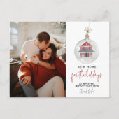 休日の新しい家の引越し発表 ポストカード (正面)