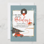 休日の新しい家の引越し発表 案内状 (正面)