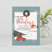 休日の新しい家の引越し発表 案内状 (スタンド正面)