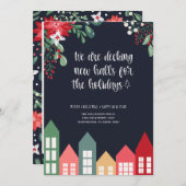 休日の新しい家への引越し発表 招待状 (正面/裏面)