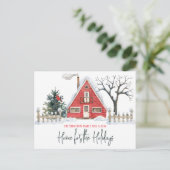 休日の新しい家、コテージ移動 ポストカード (スタンド正面)