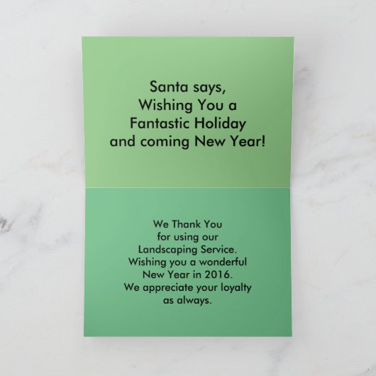 休日の新年2016は芝生サービスのために感謝していしています シーズンカード (内部)