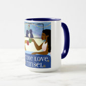 休日の映画を見ながら行く快適なマグカップ マグカップ (正面右)