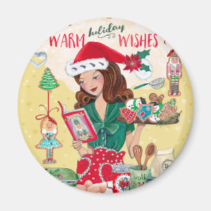 休日の暖かい願いのクリスマス の磁石 マグネット