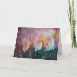 休日の暖かさの水彩画の挨拶状 シーズンカード