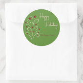 休日の木のギフトのラベル-カスタマイズ ラウンドシール (バッグ)