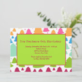 休日の木のパーティの招待状 招待状 (スタンド正面)