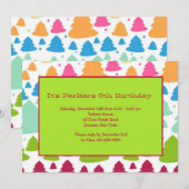 休日の木のパーティの招待状 招待状 (正面/裏面)