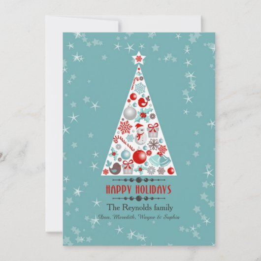 休日の木の縦の写真カード シーズンカード (正面)