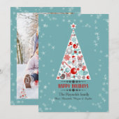 休日の木の縦の写真カード シーズンカード (正面/裏面)