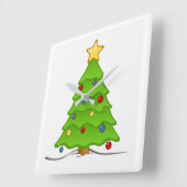 **休日の木をライトアップ**四角い壁時計 スクエア壁時計 (傾斜)