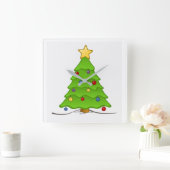 **休日の木をライトアップ**四角い壁時計 スクエア壁時計 (ホーム)