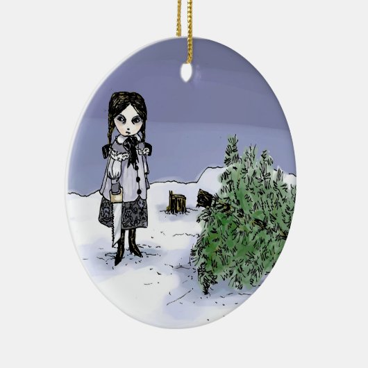 休日の木を倒すこと セラミックオーナメント (右)