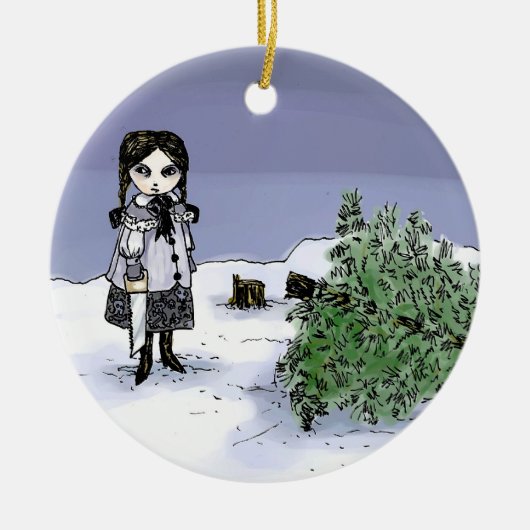 休日の木を倒すこと セラミックオーナメント (正面)