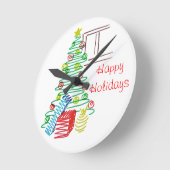 休日の木 ラウンド壁時計 (傾斜)