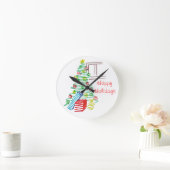 休日の木 ラウンド壁時計 (ホーム)