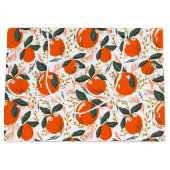 休日の果物と花のパターン ラージペーパーバッグ (正面)