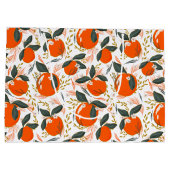 休日の果物と花のパターン ラージペーパーバッグ (裏面)