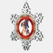 休日の格子縞の写真の雪片のオーナメント スノーフレークピューターオーナメント (右)