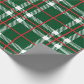 休日の格子縞の包装紙の緑 ラッピングペーパー (角)