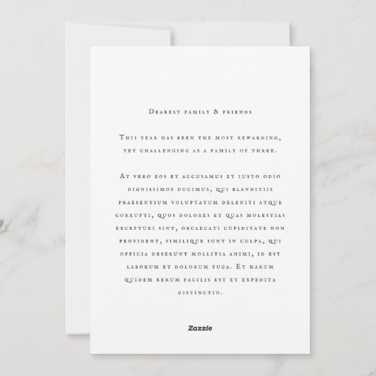 休日の格言赤と緑の非写真 シーズンカード (裏面)