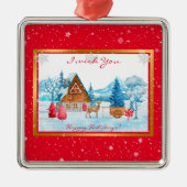 休日の横カスタマイズ景 メタルオーナメント (正面)