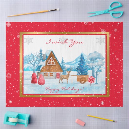 休日の横カスタマイズ景 薄葉紙 (クラフト)