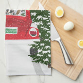 休日の歌で車 キッチンタオル (四つ折り)