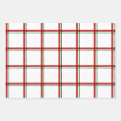 休日の水玉模様と格子模様の赤い緑 ラッピングペーパーシート (正面2)