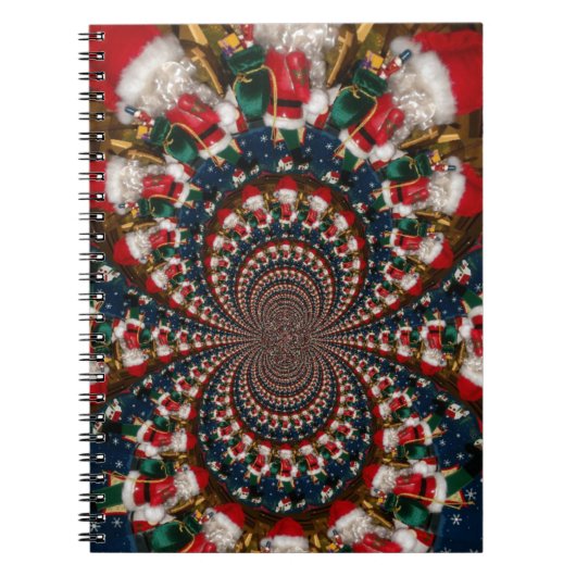 休日の渦巻き旋回:レトロクリスマスアート文房具セット ノートブック (正面)