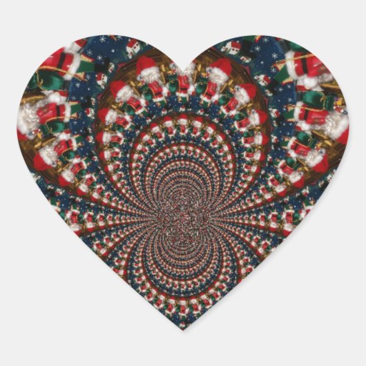 休日の渦巻き旋回:レトロクリスマスアート文房具セット ハートシール (正面)