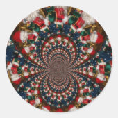 休日の渦巻き旋回:レトロクリスマスアート文房具セット ラウンドシール (正面)