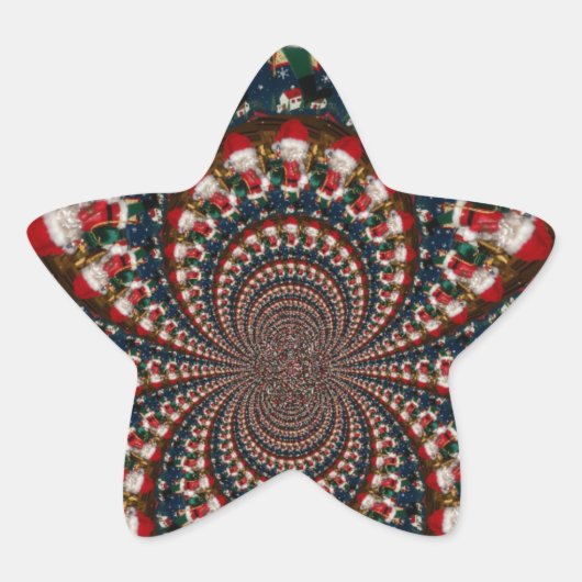 休日の渦巻き旋回:レトロクリスマスアート文房具セット 星シール (正面)