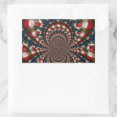 休日の渦巻き旋回:レトロクリスマスアート文房具セット 長方形シール (バッグ)