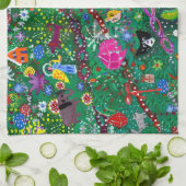 休日の皿タオル キッチンタオル (折り畳み)