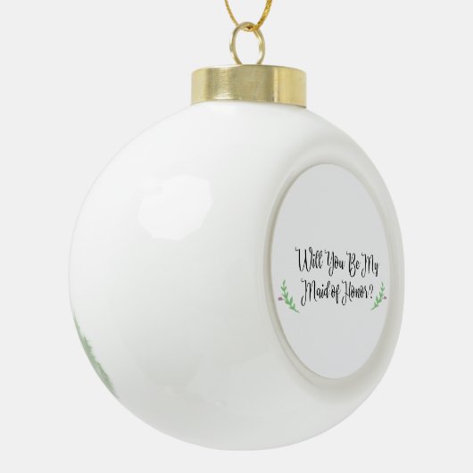 休日の私のメイド・オブ・オーナー（花嫁付き添い人） セラミックボールオーナメント (左)