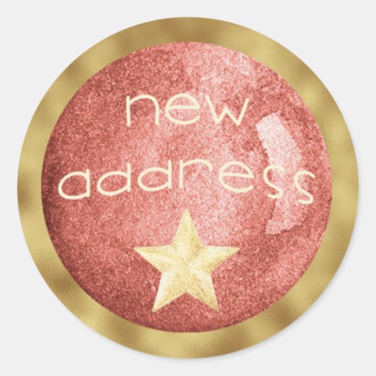 休日の移動の新しい住所スターデコレーション ラウンドシール (正面)