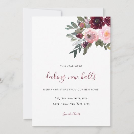 休日の移動クリスマスの住所の変更フローラ シーズンカード (正面)