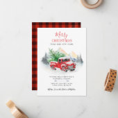 休日の移動レッドトラックの新しいアドレスのお知らせ ノートカード (正面/裏面インサイチュ)