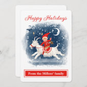 休日の精神おもしろいヤギは雪の挨拶に乗る (正面/裏面)