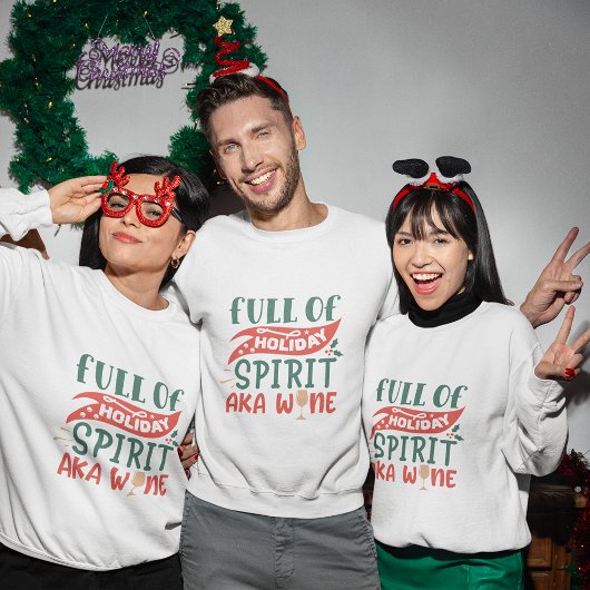 休日の精神に満ちているワインクリスマス スウェットシャツ