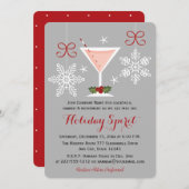 休日の精神のピンクのマルティーニの企業のなパーティー 招待状 (正面/裏面)