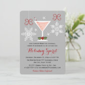 休日の精神のピンクのマルティーニの企業のなパーティー 招待状 (スタンド正面)