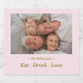 休日の結婚一般的な写真と名前のパーソナライズ スパークリングワインラベル (シングルラベル)